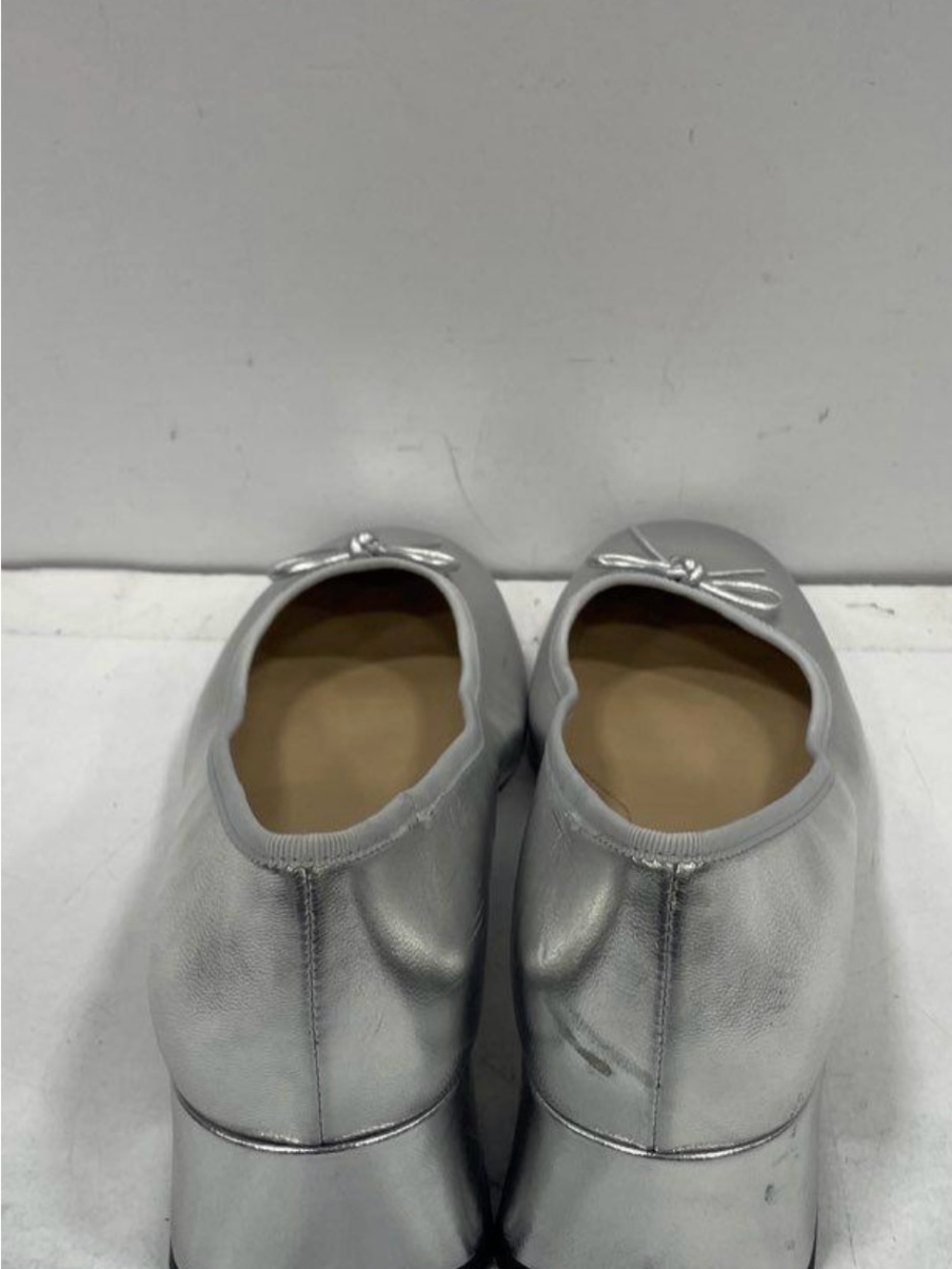 Coach Silver Metallic Women’s Ballet Block Heels with Bow - Picture 2 of 5